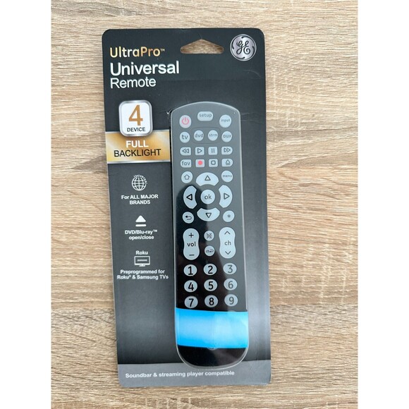 Universal TV DVD AUX CBL Remote Control General Electric 33709 4 Device - Black - Picture 1 of 2